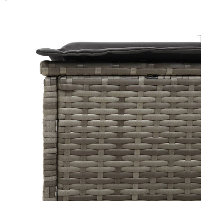 Sonnenliegen mit Auflagen 2 Stk. Grau Poly Rattan