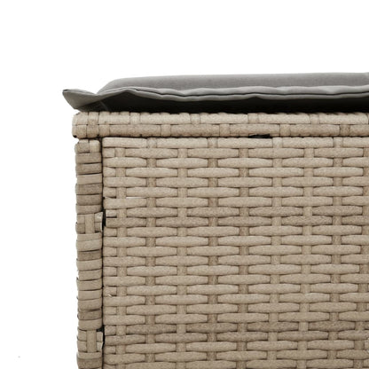 Sonnenliegen mit Auflagen 2 Stk. Beige Poly Rattan