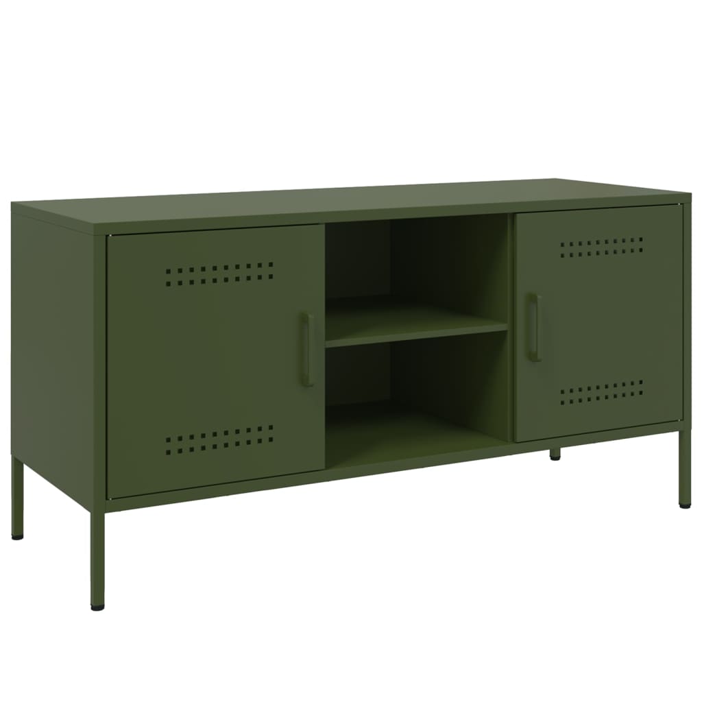 TV-Schrank Olivgrün 100,5x39x50,5 cm Stahl