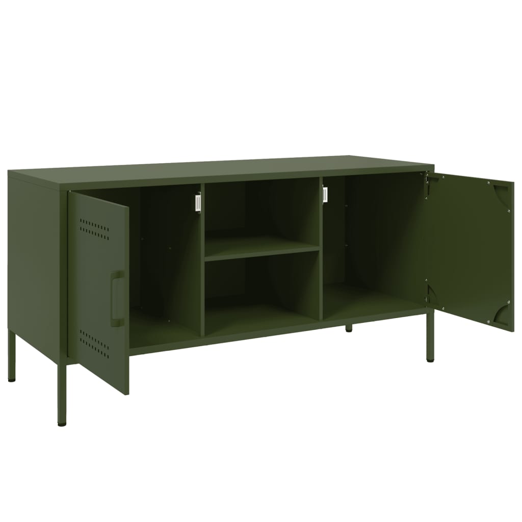 TV-Schrank Olivgrün 100,5x39x50,5 cm Stahl