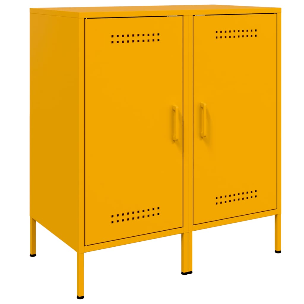 Sideboards 2 Stk. Senfgelb 36x39x79 cm Stahl