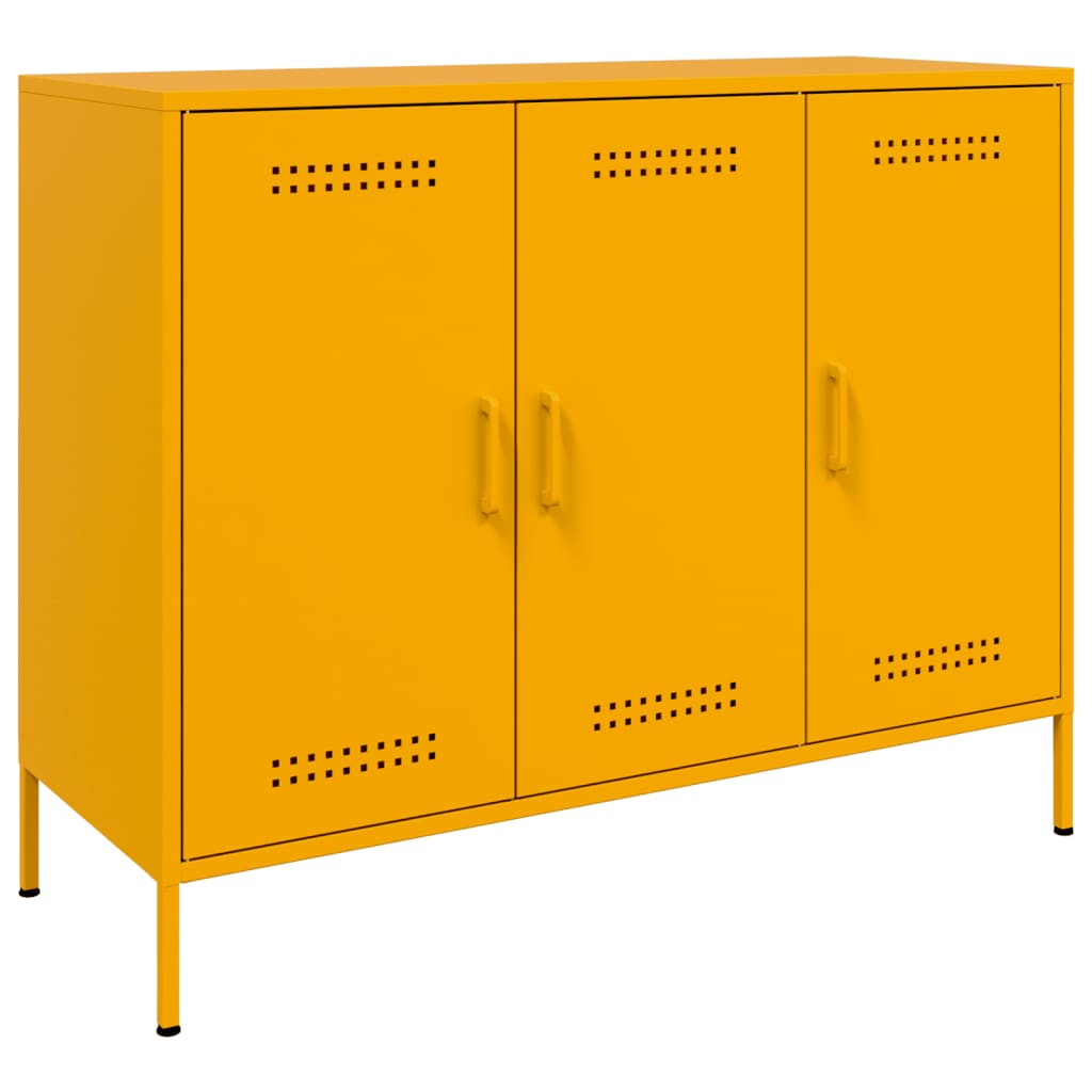 Sideboard Senfgelb 100,5x39x79 cm Stahl