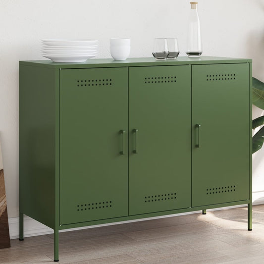 Sideboard Olivgrün 100,5x39x79 cm Stahl