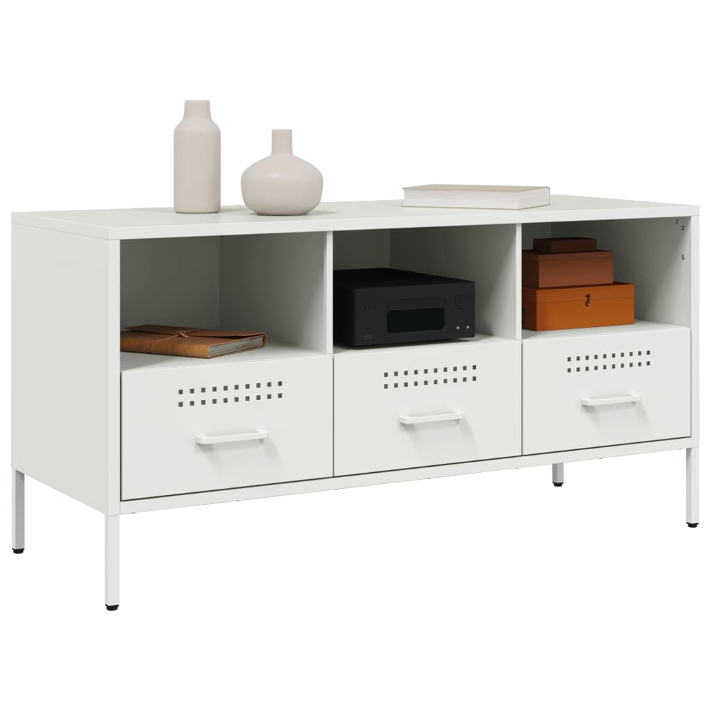 TV-Schrank Weiß 100,5x39x50,5 cm Stahl