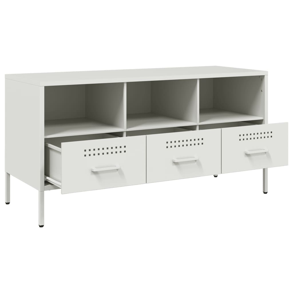 TV-Schrank Weiß 100,5x39x50,5 cm Stahl