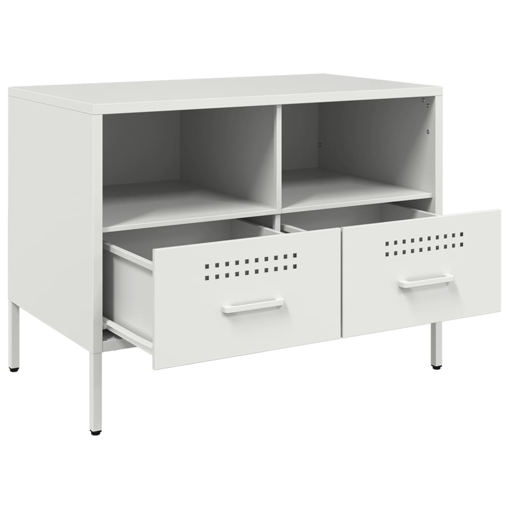 TV-Schrank Weiß 68x39x50,5 cm Stahl