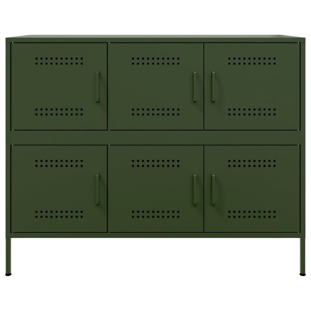 Sideboard Olivgrün 100,5x39x79 cm Stahl