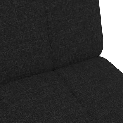 Schlafsofa 2-Sitzer mit Fußhocker Schwarz Stoff