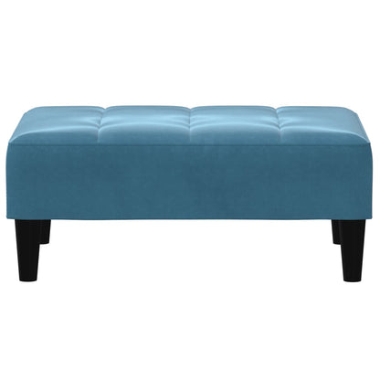 Schlafsofa 2-Sitzer mit Fußhocker Blau Samt