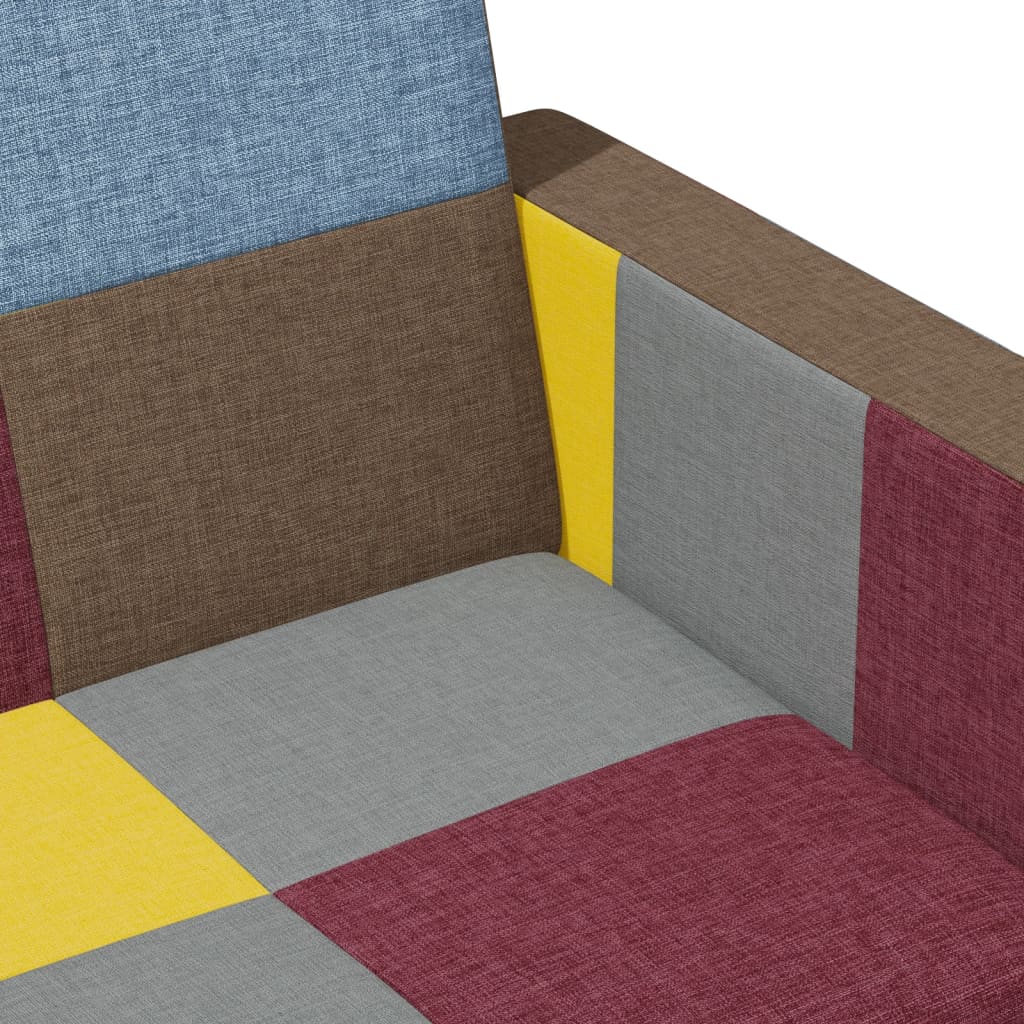 Schlafsofa 2-Sitzer mit Fußhocker Patchwork Stoff