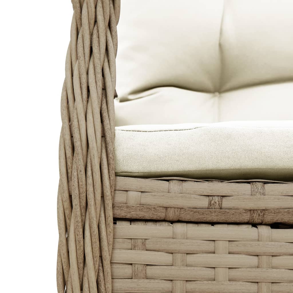 9-tlg. Garten-Essgruppe mit Kissen Beige Poly Rattan