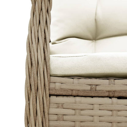 7-tlg. Garten-Essgruppe mit Kissen Beige Poly Rattan