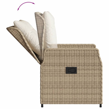 9-tlg. Garten-Essgruppe mit Kissen Beige Poly Rattan