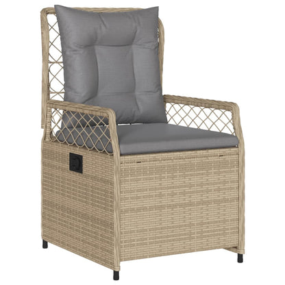 7-tlg. Garten-Essgruppe mit Kissen Beige Poly Rattan