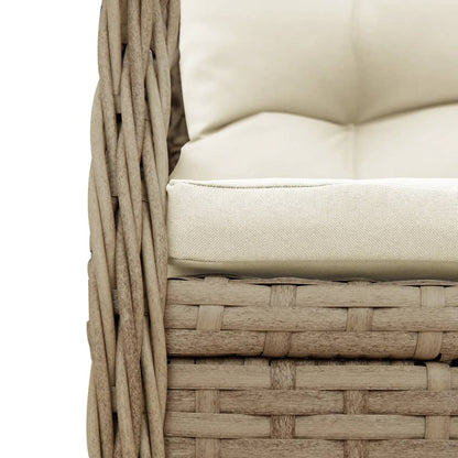 7-tlg. Garten-Essgruppe mit Kissen Beige Poly Rattan