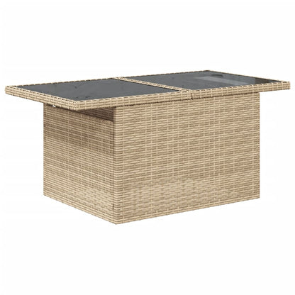 11-tlg. Garten-Sofagarnitur mit Kissen Beige Poly Rattan