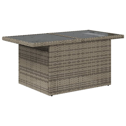 11-tlg. Garten-Sofagarnitur mit Kissen Grau Poly Rattan