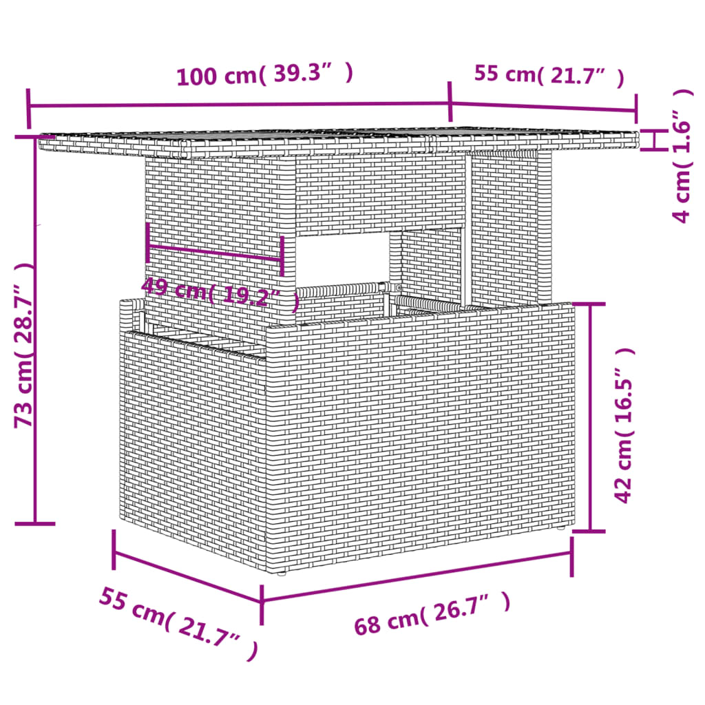 11-tlg. Garten-Sofagarnitur mit Kissen Grau Poly Rattan