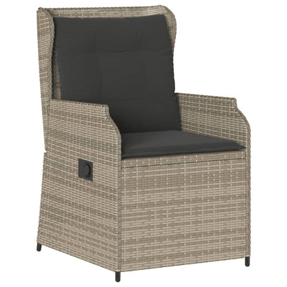 5-tlg. Garten-Lounge-Set mit Kissen Hellgrau Poly Rattan