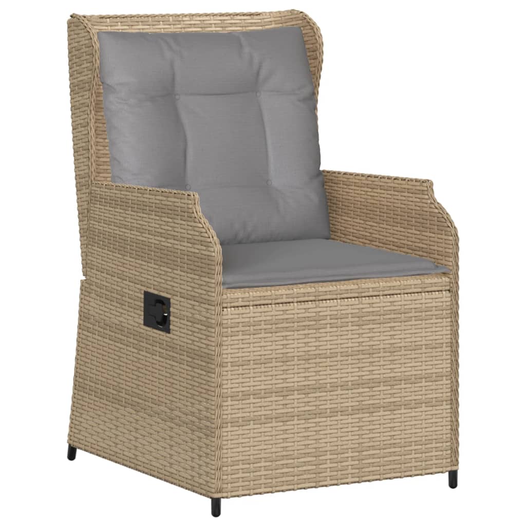 6-tlg. Garten-Lounge-Set mit Kissen Beige Poly Rattan