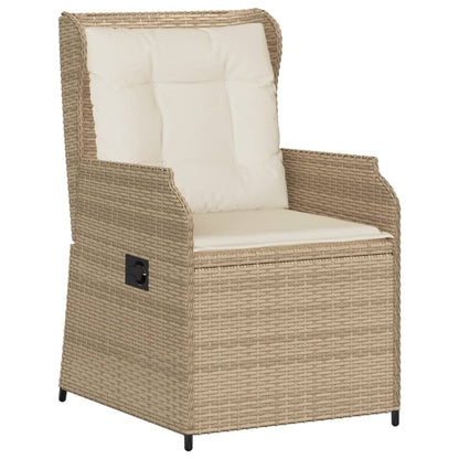 6-tlg. Garten-Lounge-Set mit Kissen Beige Poly Rattan