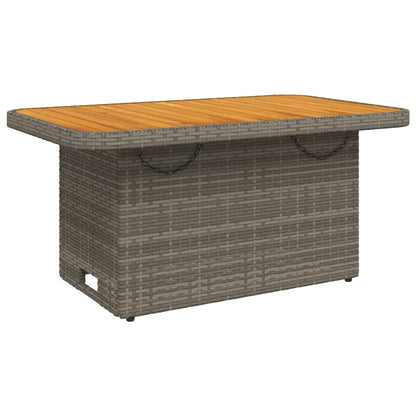 6-tlg. Garten-Lounge-Set mit Kissen Grau Poly Rattan