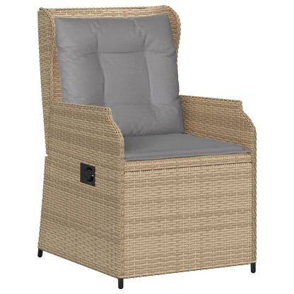 6-tlg. Garten-Lounge-Set mit Kissen Beige Poly Rattan