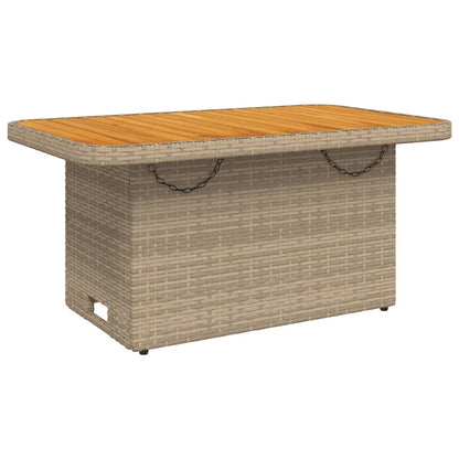 6-tlg. Garten-Lounge-Set mit Kissen Beige Poly Rattan