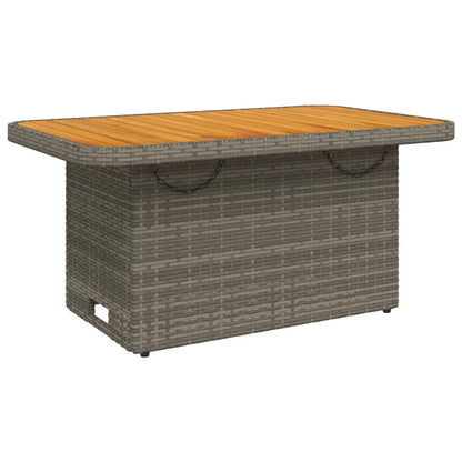 5-tlg. Garten-Lounge-Set mit Kissen Grau Poly Rattan