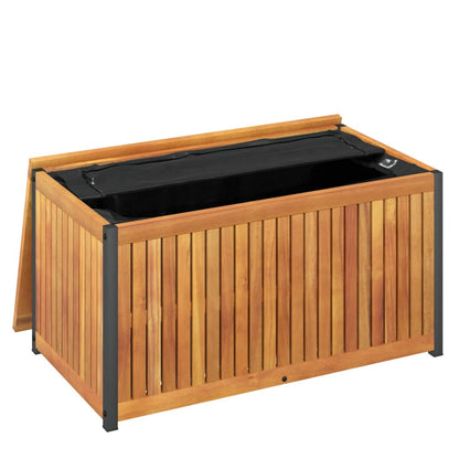 Gartenbox 85x45x45/53 cm Massivholz Akazie und Stahl