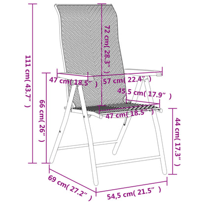 Gartenstühle 4 Stk. Klappbar Braun Poly Rattan