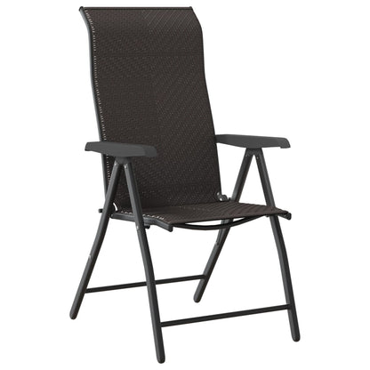 Gartenstühle 4 Stk. Klappbar Schwarz Kaffeebraun Poly Rattan