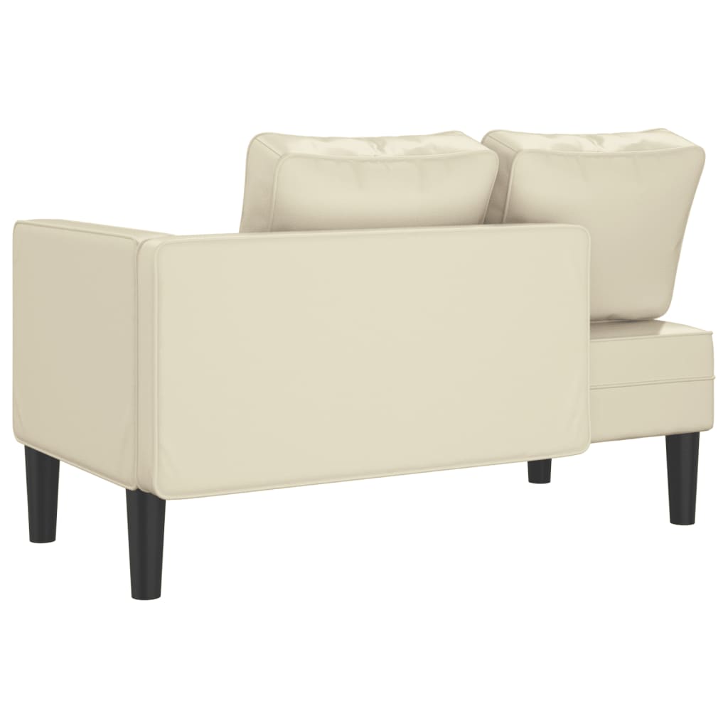 Chaiselongue mit Kissen Creme Kunstleder