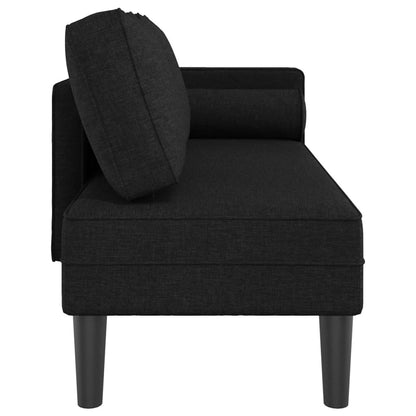 Chaiselongue mit Kissen Schwarz Stoff