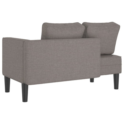 Chaiselongue mit Kissen Taupe Stoff