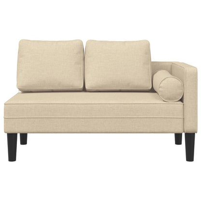 Chaiselongue mit Kissen Creme Stoff