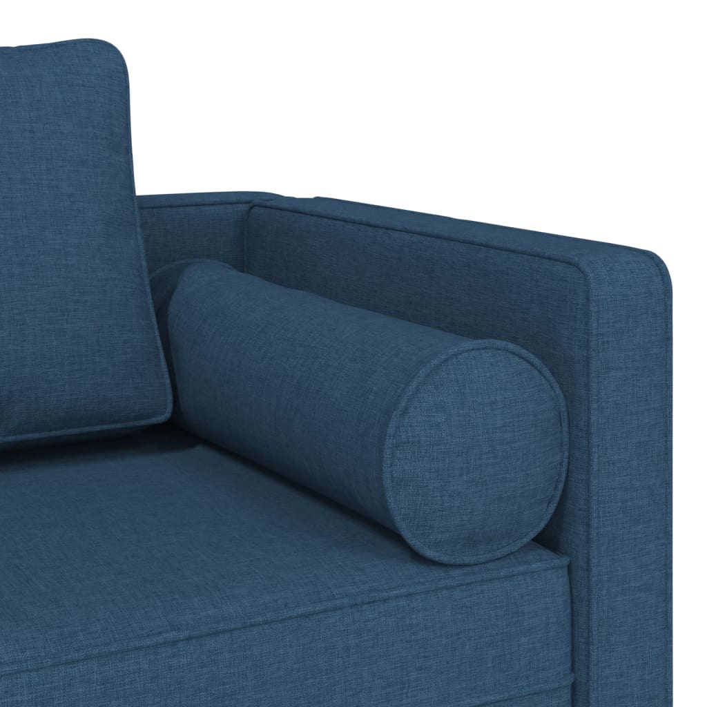 Chaiselongue mit Kissen Blau Stoff