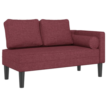 Chaiselongue mit Kissen Weinrot Stoff