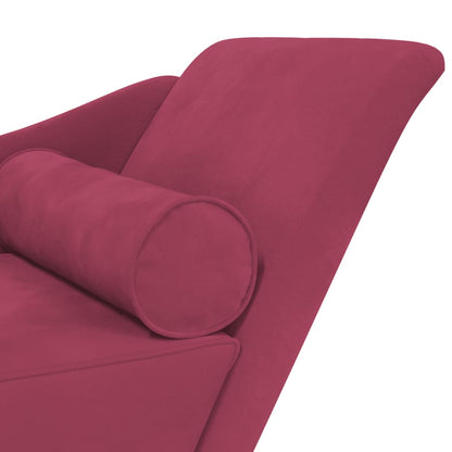 Chaiselongue mit Kissen Weinrot Samt