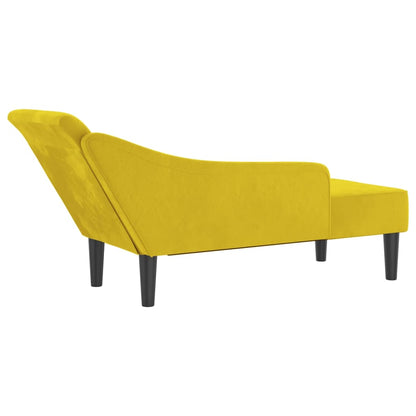 Chaiselongue mit Kissen Gelb Samt