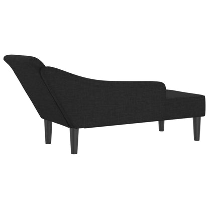 Chaiselongue mit Kissen Schwarz Stoff