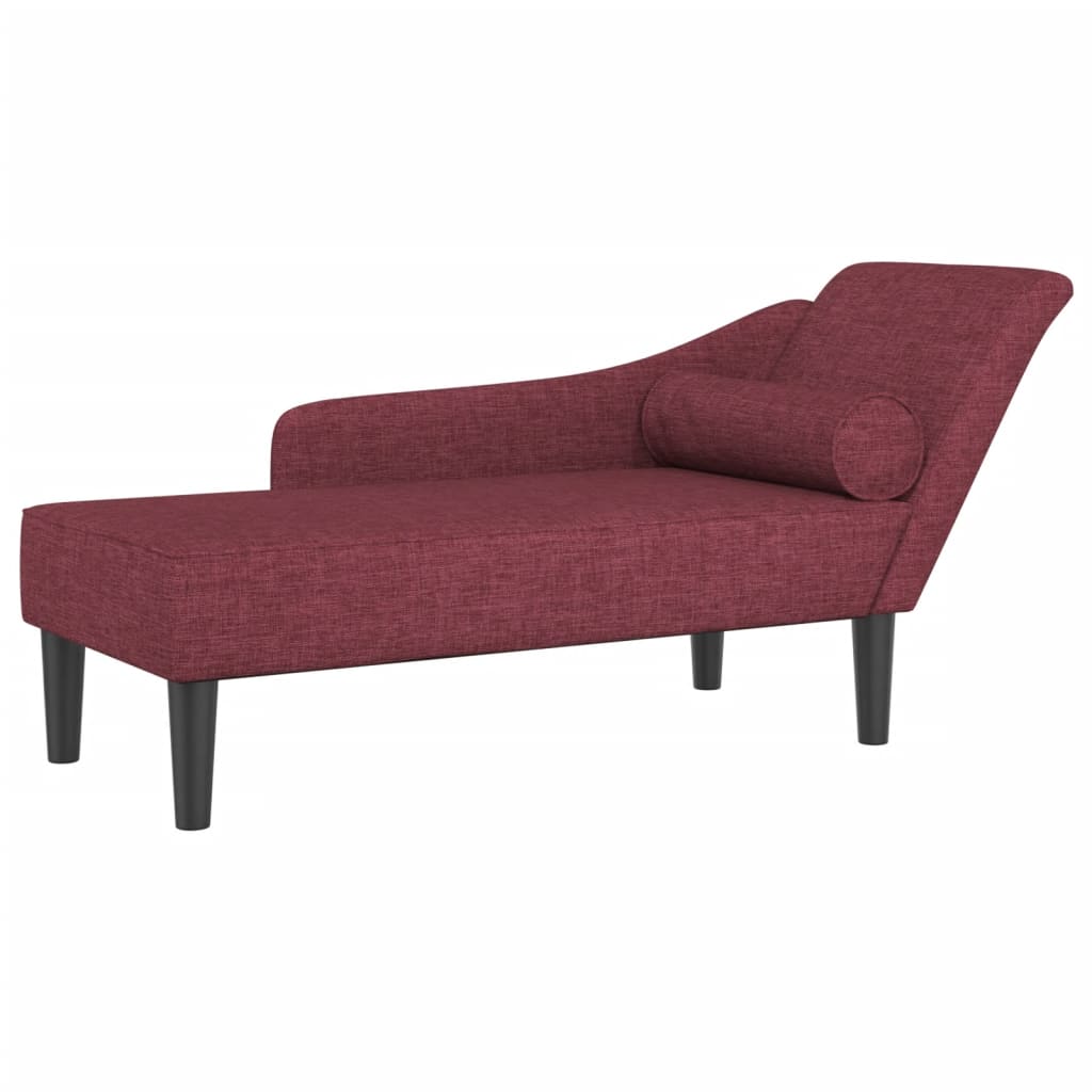 Chaiselongue mit Kissen Weinrot Stoff