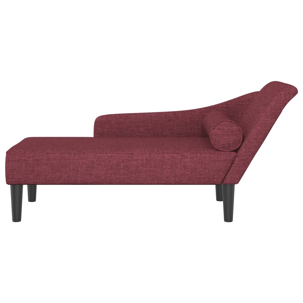 Chaiselongue mit Kissen Weinrot Stoff