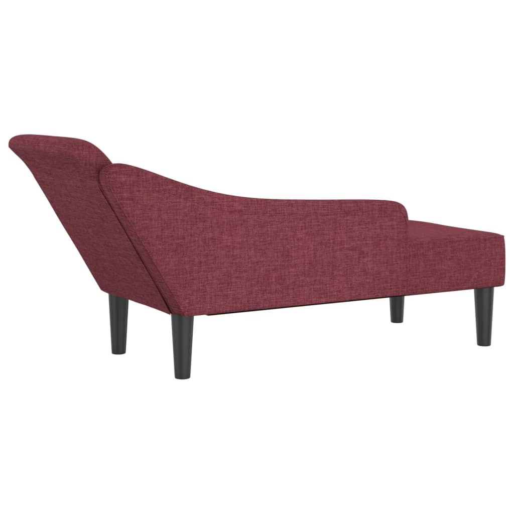 Chaiselongue mit Kissen Weinrot Stoff