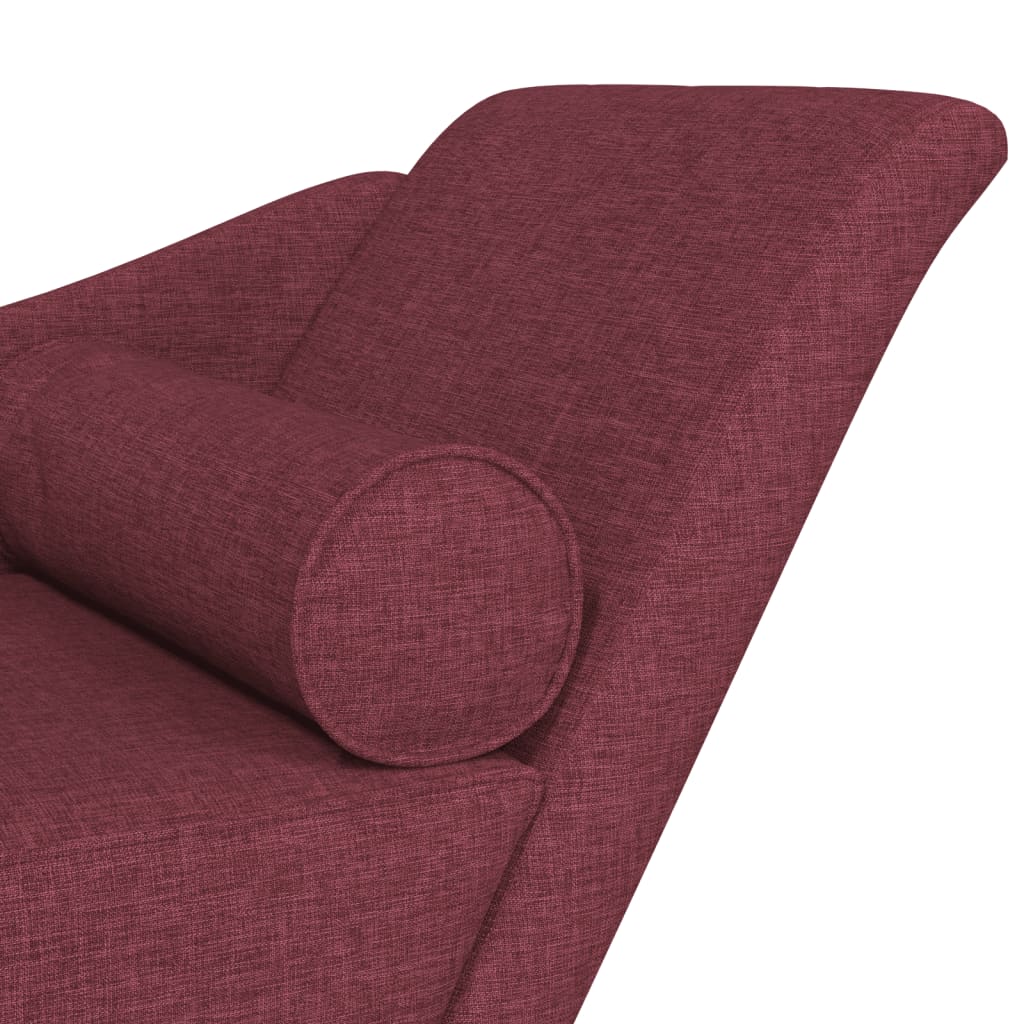 Chaiselongue mit Kissen Weinrot Stoff