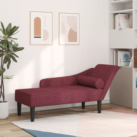 Chaiselongue mit Kissen Weinrot Stoff