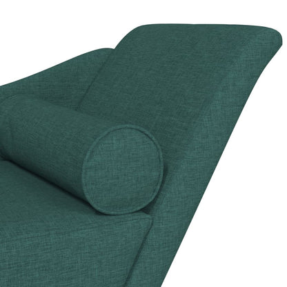 Chaiselongue mit Kissen Dunkelgrün Stoff