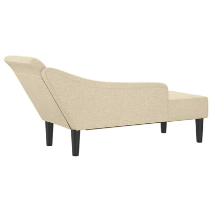 Chaiselongue mit Kissen Creme Stoff