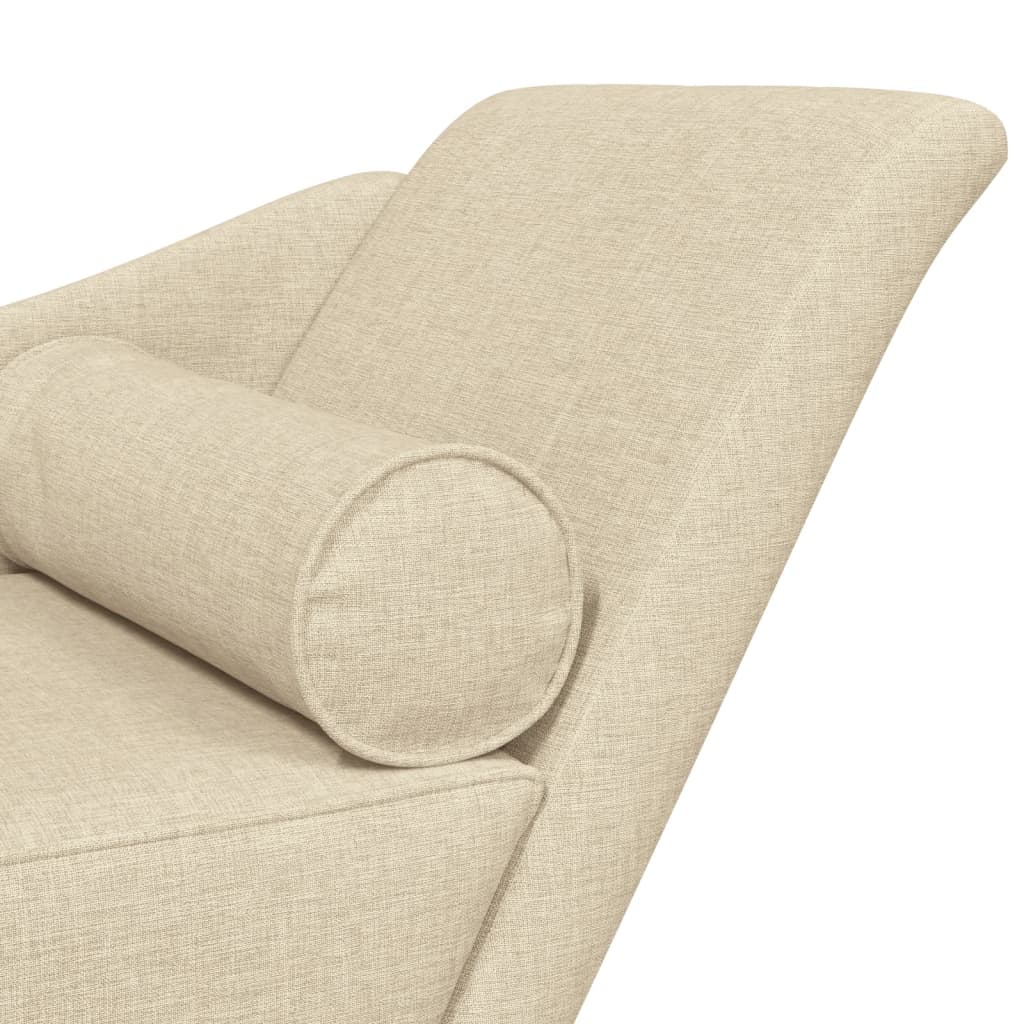 Chaiselongue mit Kissen Creme Stoff