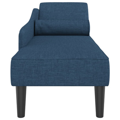 Chaiselongue mit Kissen Blau Stoff